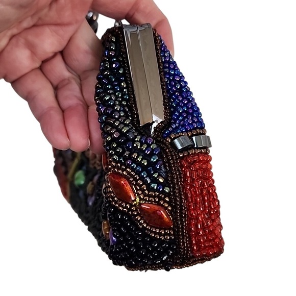 ForNine Beaded Evening Bag Clutch Purse Formal Occasion - Picture 8 of 11